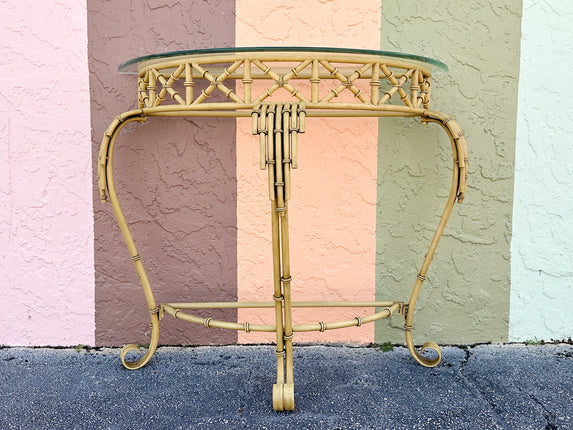 Metal Faux Bamboo Demilune