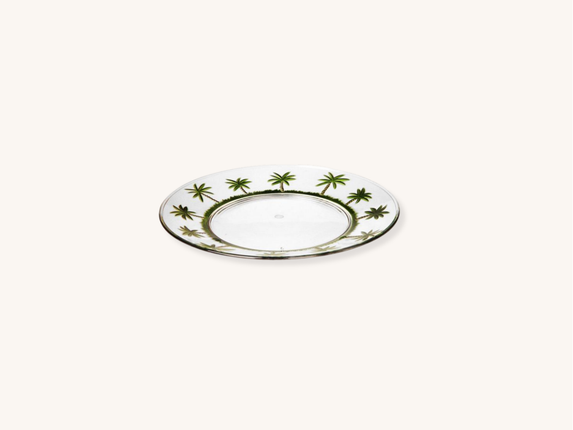 Set of Four Acrylic Palm Tree Salad Plates
