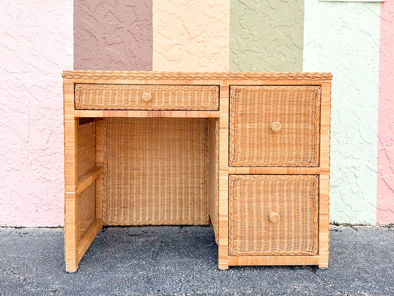 Island Style Wicker Wrapped Desk