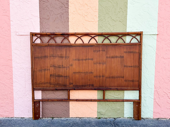 West Indies Style Queen Rattan Headboard
