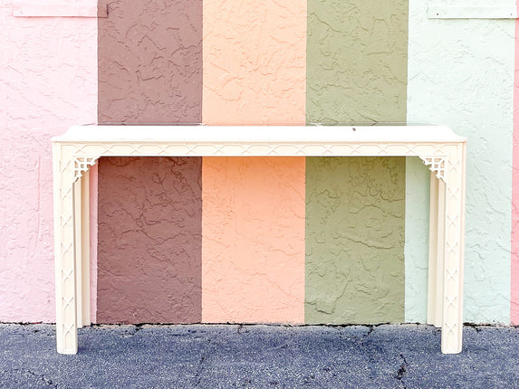 Hollywood Regency Fretwork Console