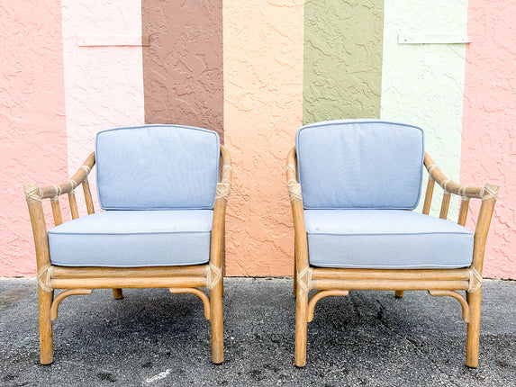 Pair of McGuire Rattan Chairs