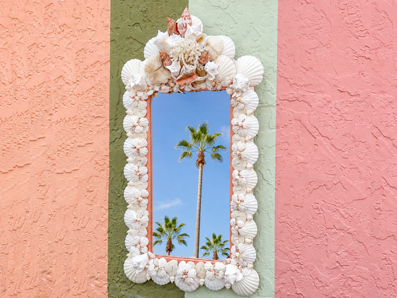 Coral Shell Chic Mirror
