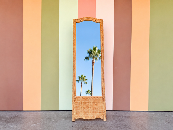 Woven Wicker Full Length Mirror