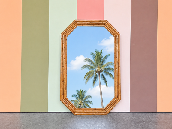 Handsome Faux Bamboo Mirror