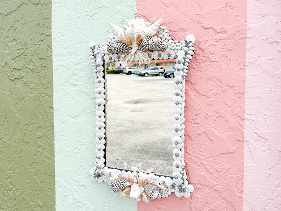 Black and White Shell Chic Mirror