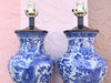 Pair of Blue and White Frederick Cooper Lamps