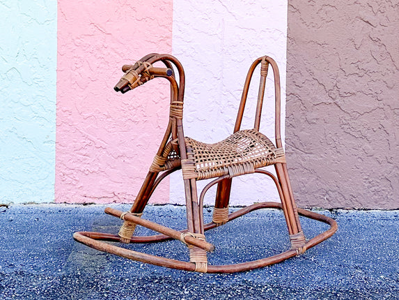 Sweet Rattan Rocking Horse