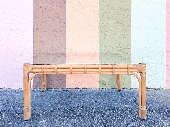 Old Florida Rattan Coffee Table