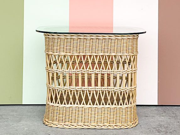 Wicker Chic Side Table