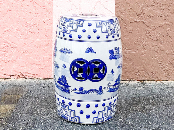 Kips Bay Show House Blue and White Garden Seat