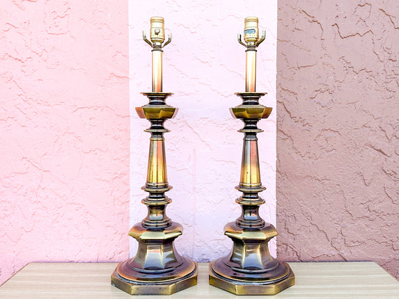 Pair of Brass MCM Lamps