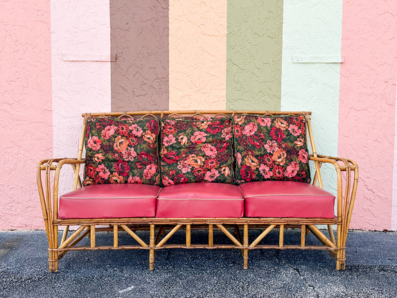 1940s Heywood Wakefield Rattan Sofa