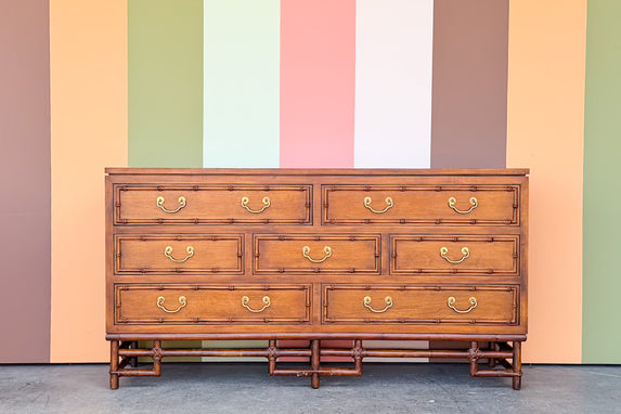 Ficks Reed Handsome Faux Bamboo and Rattan Dresser