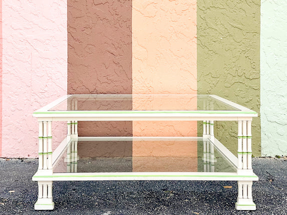 Tri Leg Faux Bamboo Coffee Table