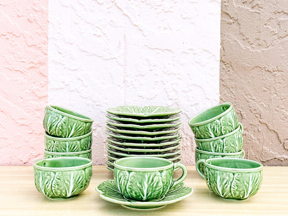 Secia Portugal Lettuce Teacups and Saucers
