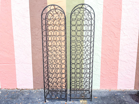 Pair of Arched Metal Wine Racks