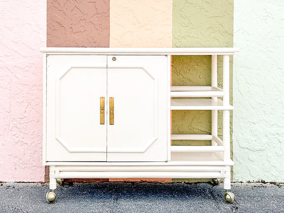 Coastal Chic Rattan Server on Castors