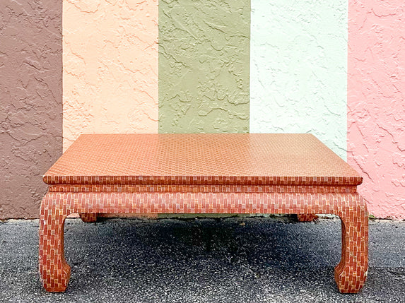 Baker Linen Wrapped Ming Style Coffee Table