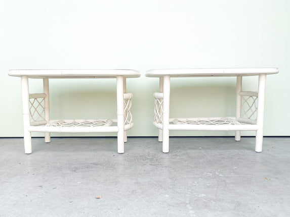 Pair of Ficks Reed Rattan Side Tables