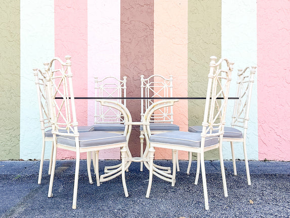 Palm Beach Faux Bamboo Outdoor Dining Set