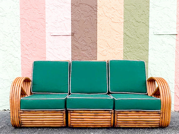 Frankl Style Rattan Pretzel Sofa