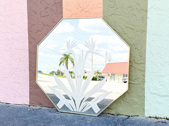 Bird of Paradise Octagon Mirror