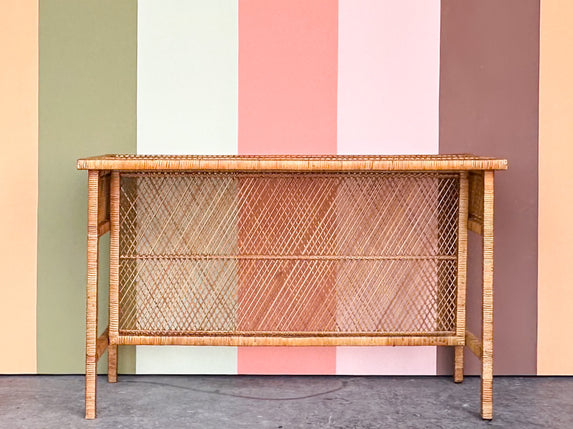 Old Florida Rattan Console
