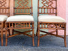 Set of Six Fretwork Rattan Dining Chairs
