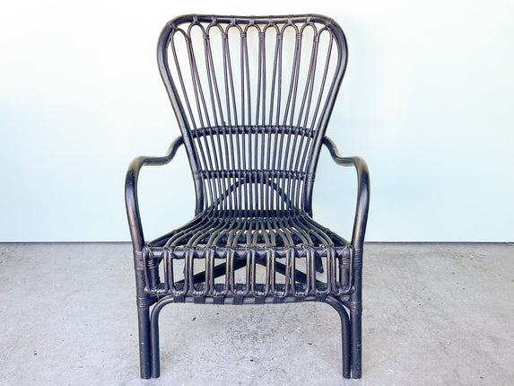 Island Chic Black Rattan Chair