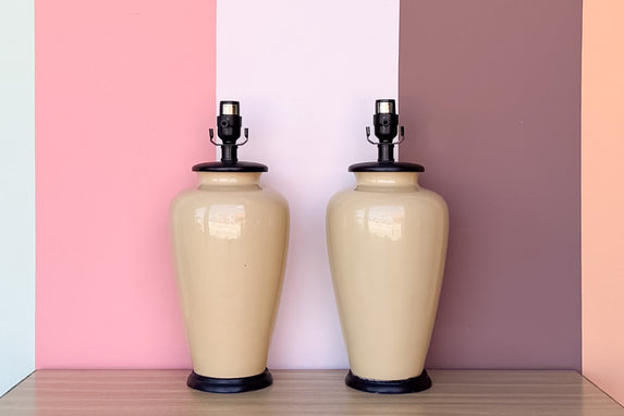 Pair of Butter Yellow Lamps