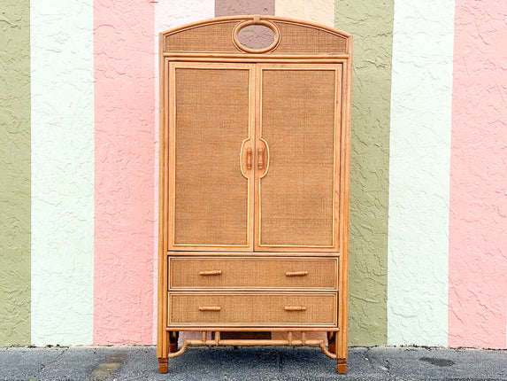 Coastal Chic Rattan Armoire