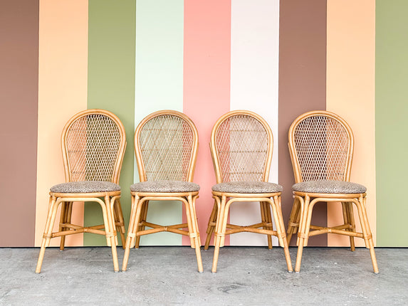 Set of Four Rattan Dining Chairs