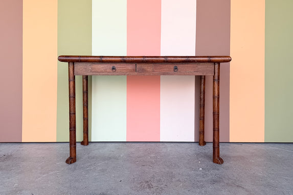 Handsome Faux Bamboo Wood Desk