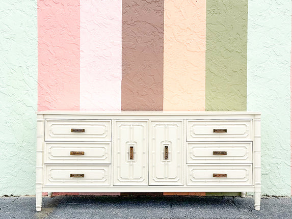 Greek Key and Faux Bamboo Dresser