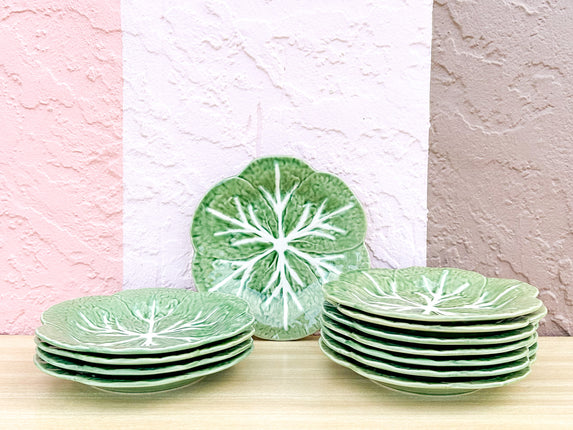 Set of Twelve Secia Portugal Lettuce Plates