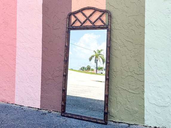 Tortoiseshell Faux Bamboo Mirror