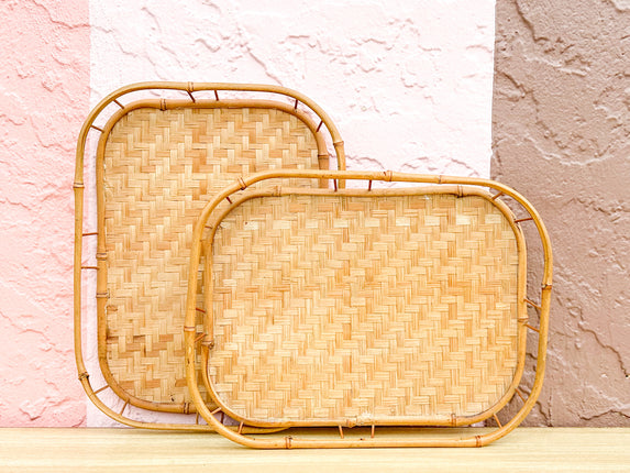 Pair of Petite Bamboo Trays