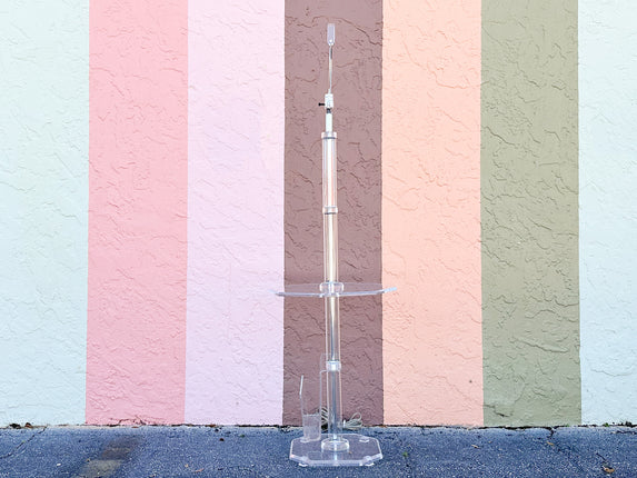 Fab Lucite Floor Lamp and Magazine Rack