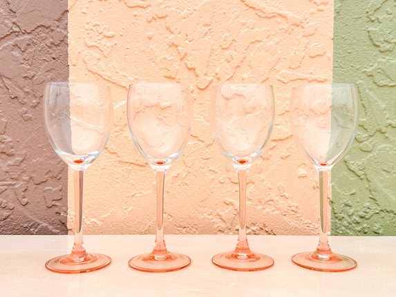 Set of Four Pink Chic Glassware