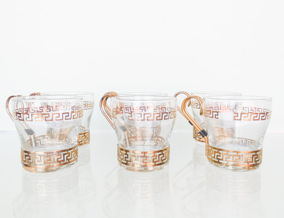 Set of Greek Key Tea Cups