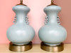 Pair of Sea Blue Crackle Lamps