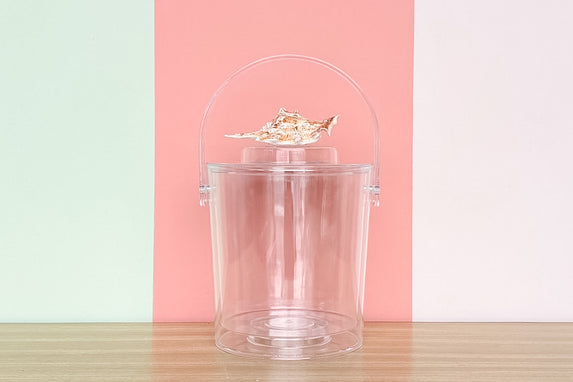 Brown Spider Shell Lucite Ice Bucket