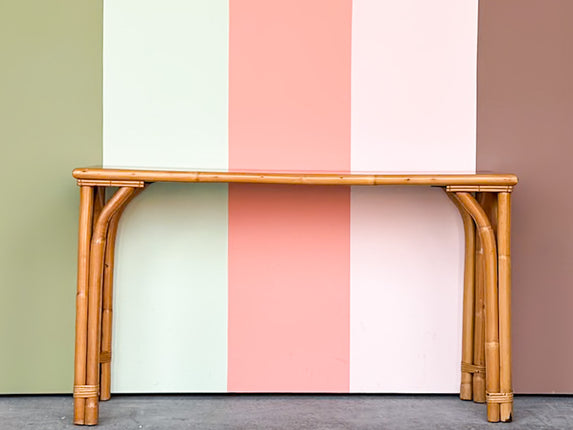 Petite Old Florida Rattan Console