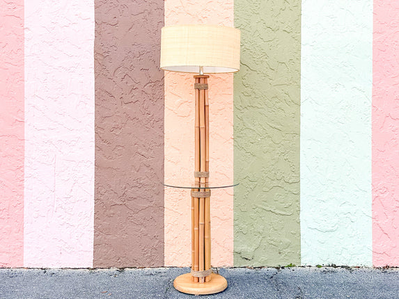 Old Florida Rattan Table Lamp