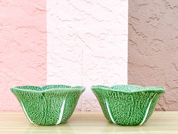 Pair of Olfaire of Portugal Cabbageware Bowls