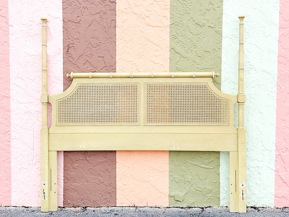 Faux Bamboo and Cane Queen Headboard