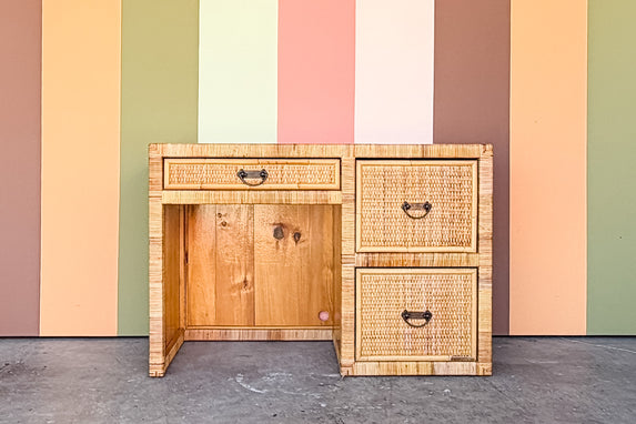 Island Style Rattan Wrapped Desk