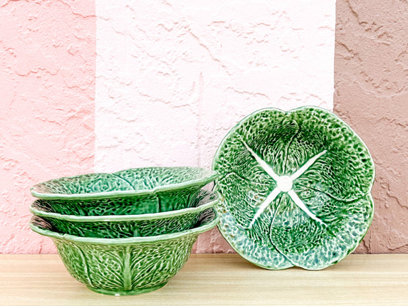 Set of Four Olfaire of Portugal Cabbageware Serving Bowls