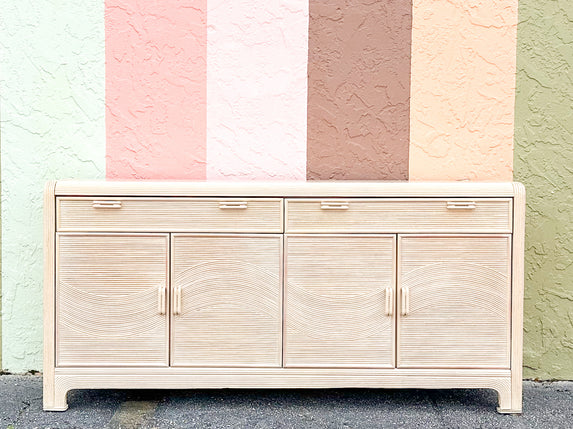 Coastal Pencil Reed Rattan Credenza